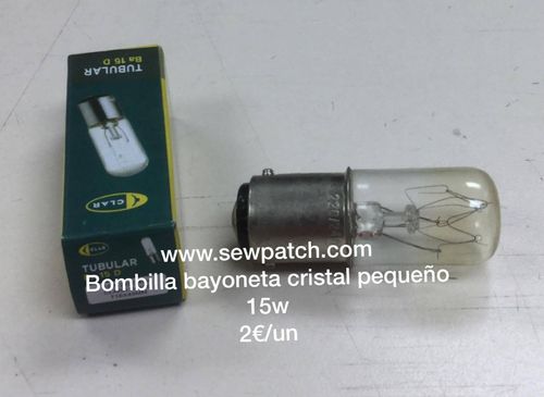 Bombilla Bayoneta 15w CRISTAL PEQUEÑO