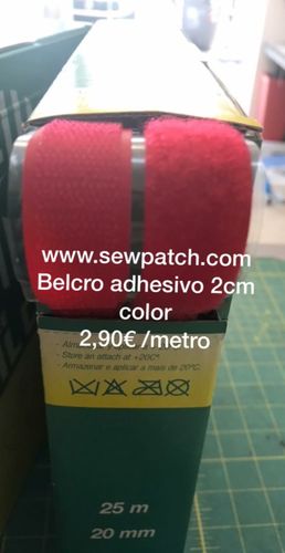 Belcro 20mm adhesivo color rojo , metro