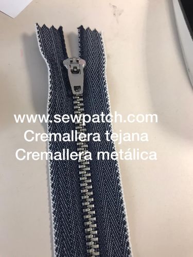 CREMALLERA TEJANA Malla Color Níquel  DE 20cm, Minimo 5 unidades